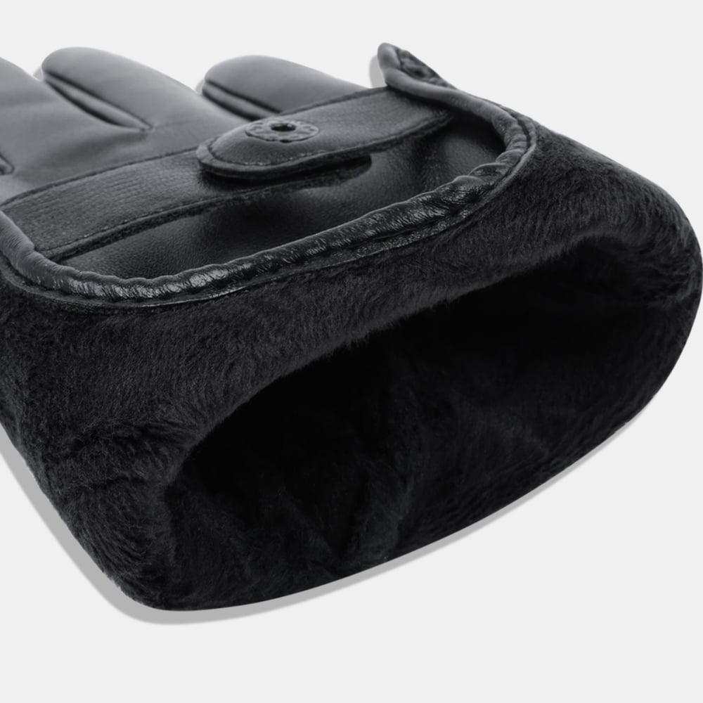 1 paire de gants pour femmes en PU ajourés de couleur unie Image4