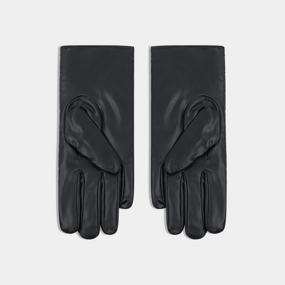 1 paire de gants élégants à carreaux en PU pour femmes h5Image2