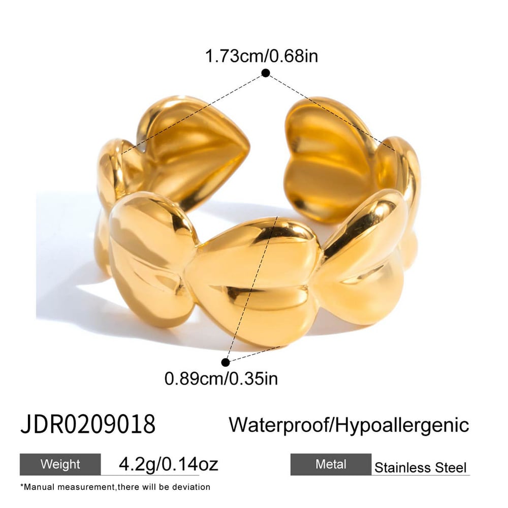 1 Piece Modern Heart Stainless Steel Gold Color Minimalist Rings h5Picture2