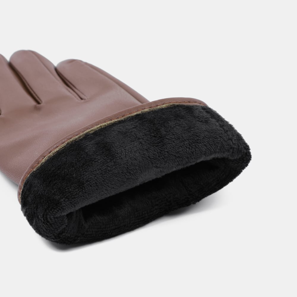 1 paire de gants pour femmes en PU à chaîne de couleur unie Image5