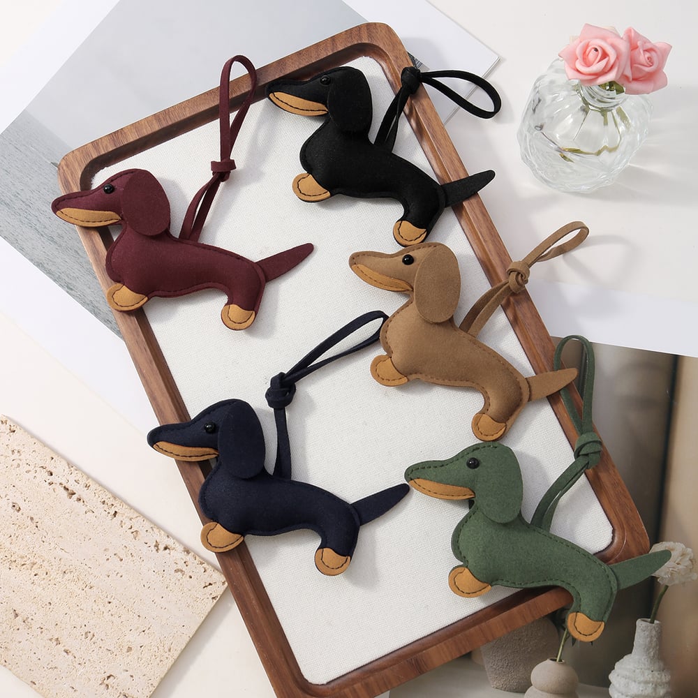 1 Piece Cute Dachshund Cartoon Bag Charm Picture3