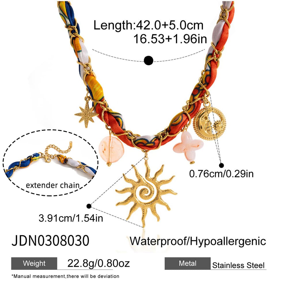 1 Piece Stylish Sun Stainless Steel Gold Color Women's Pendant Necklaces Picture2