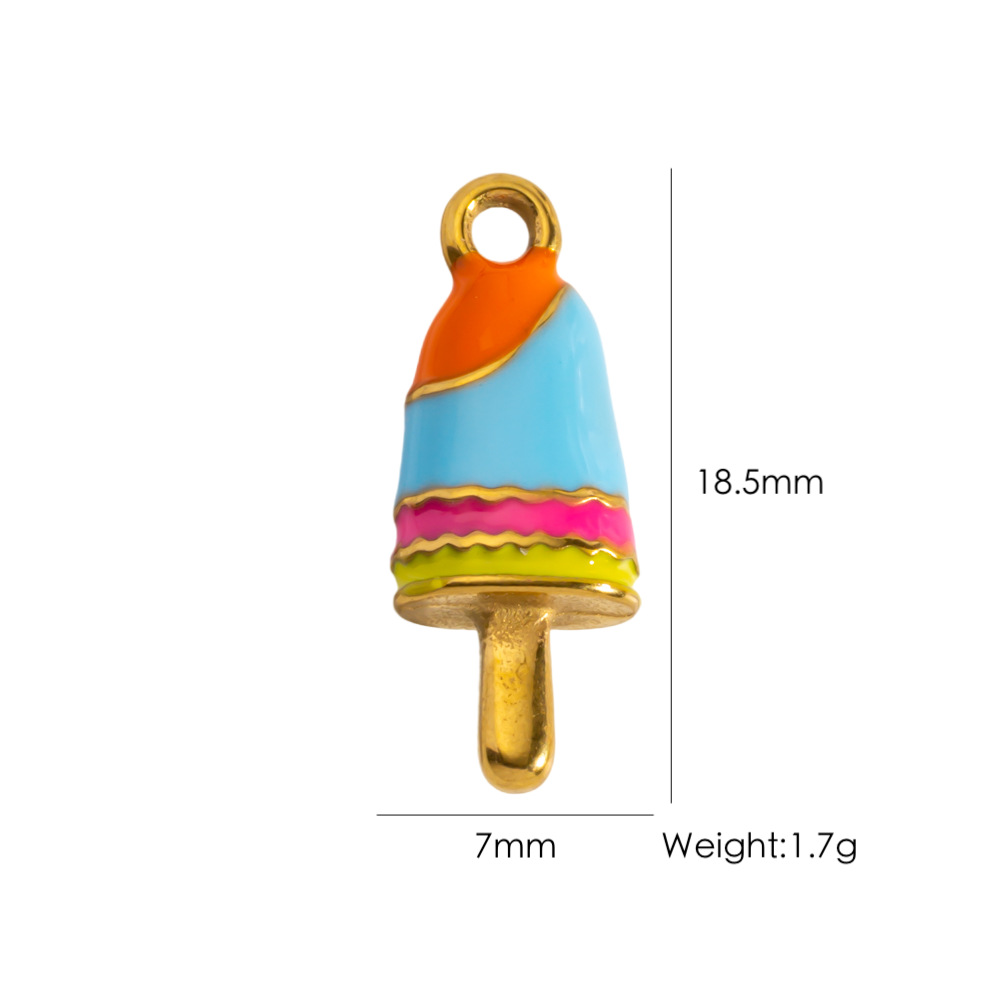 Pendentif femme en acier inoxydable, motif écureuil mangue et glace (1 pièce)