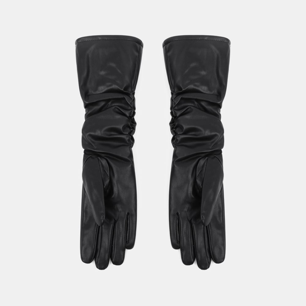 1 Paar Retro-Damenhandschuhe aus PU in Unifarben h5Bild2