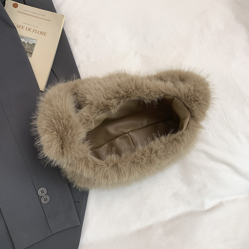 Sac à bandoulière femme 1 pièce, motif cœur mignon et duveteux h5Image4