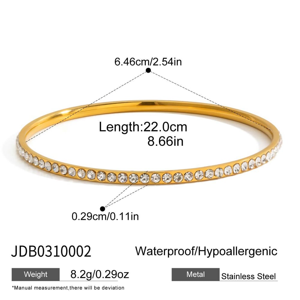 1 Piece Chic Circle Stainless Steel Gold Color Women's Bangles h5Picture2