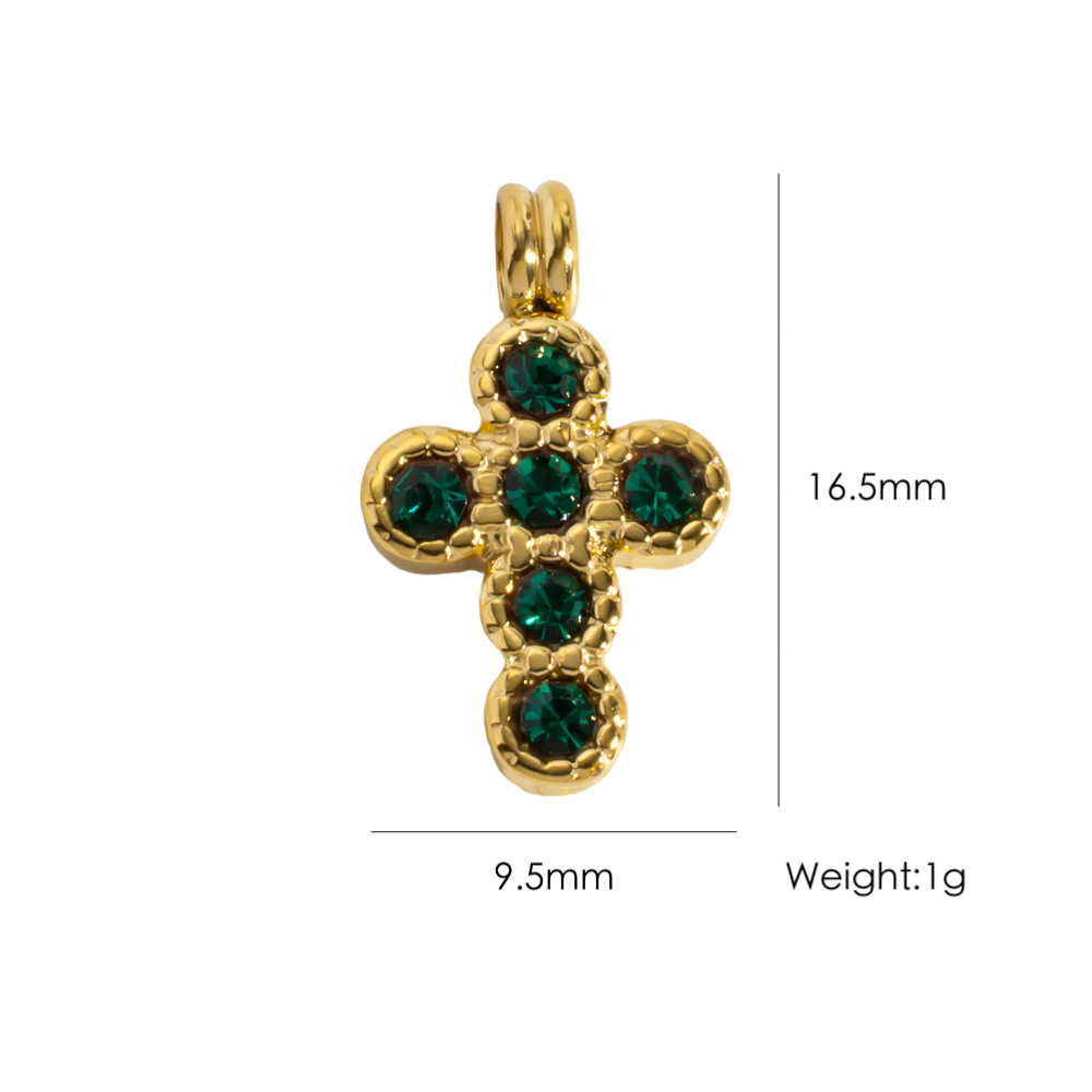 Pendentif croix en acier inoxydable pour femme, collection Simple Series (1 pièce)