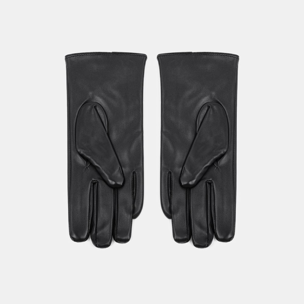 1 Paar einfarbige PU-Damenhandschuhe mit Schleife h5Bild2