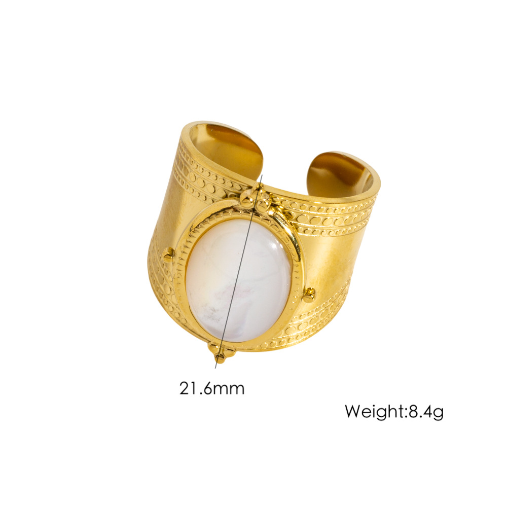 Bague tendance en acier inoxydable, ornée d'une fleur, au style décontracté et luxueux (1 pièce).