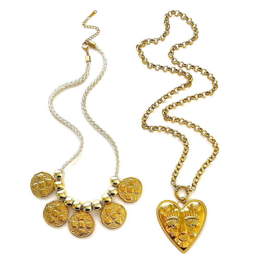 Collana con ciondolo a forma di cuore color oro da 1 pezzo Immagine6