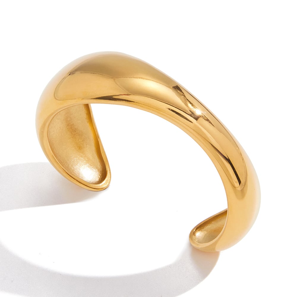 1 Piece Irregular Shape Stainless Steel Gold Color Women's Cuff Bracelets