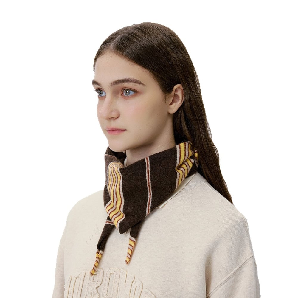1 stuk retro gestreepte wollen dames driehoekige wintersjaals h5Afbeelding6