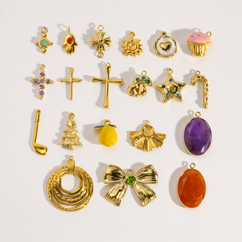 Pendentif unique et créatif en forme de cœur ou de cercle, à faire soi-même, en acier inoxydable, pour femme (1 pièce) Image4