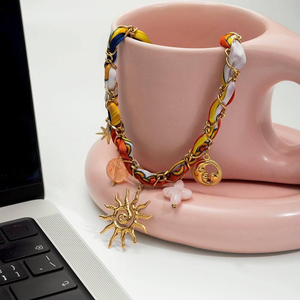 1 Piece Stylish Sun Stainless Steel Gold Color Women's Pendant Necklaces Picture5