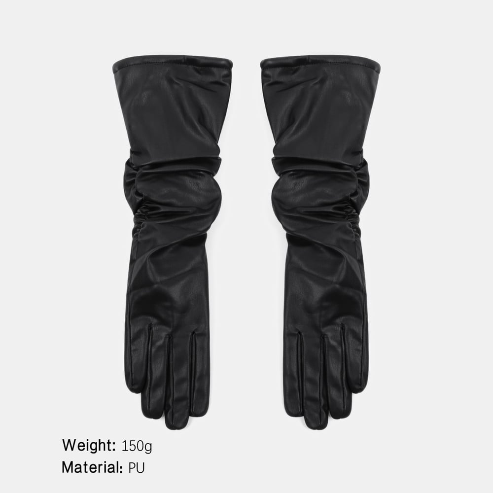 1 Paar Retro-Damenhandschuhe aus PU in Unifarben