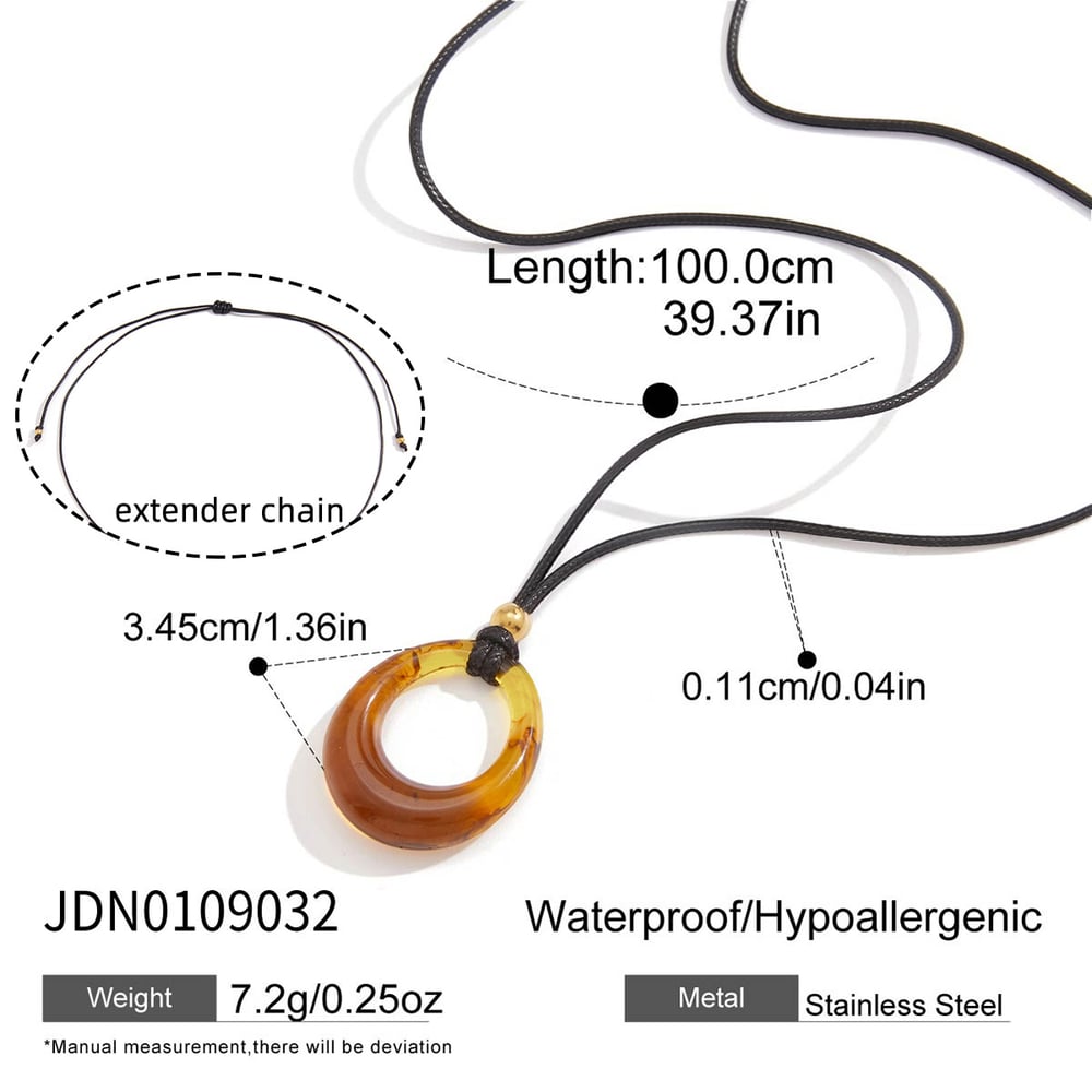 1 Piece Resin Circle Women's Long Necklaces h5Picture2