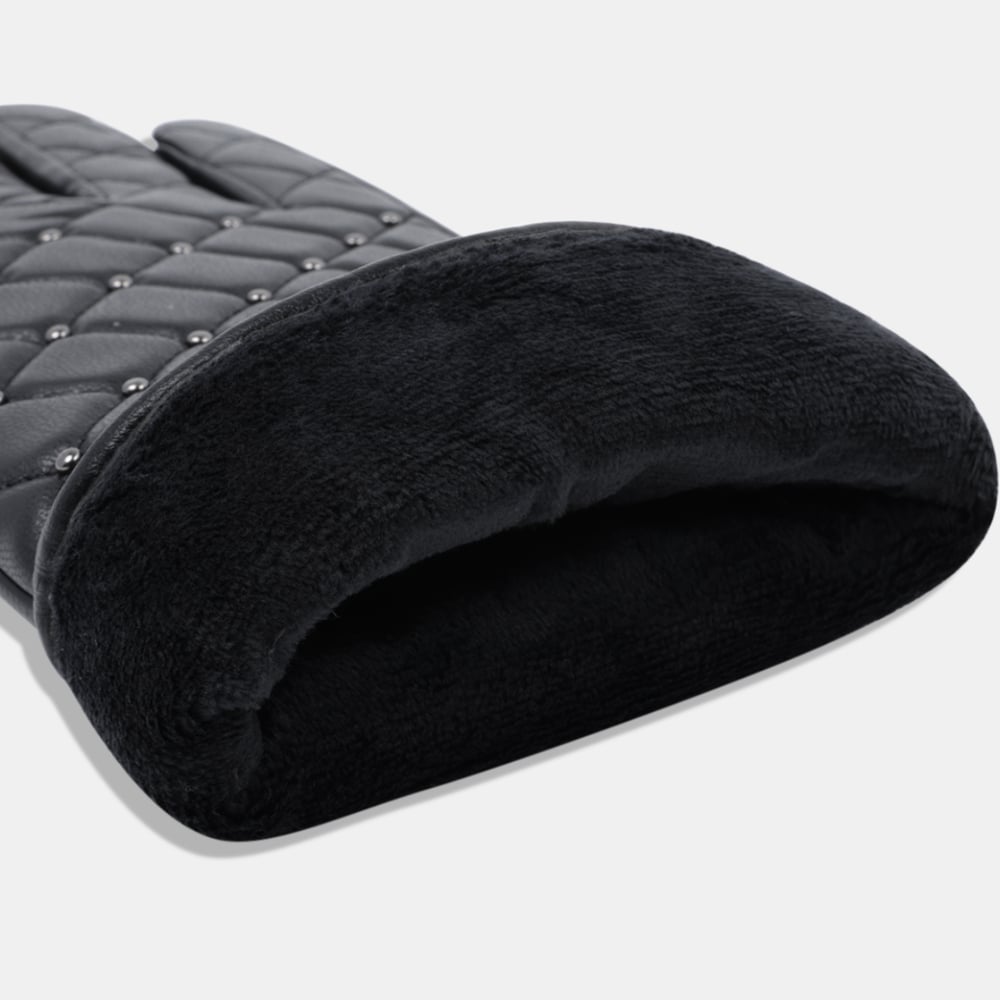 1 paire de gants élégants à carreaux en PU pour femmes h5Image4