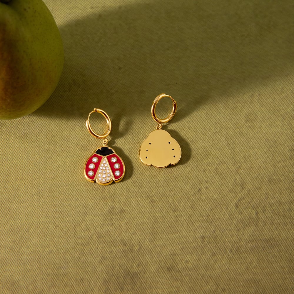 Vivid Beetle Stainless Steel Gold Color Women's Jewelry Sets h5Picture7