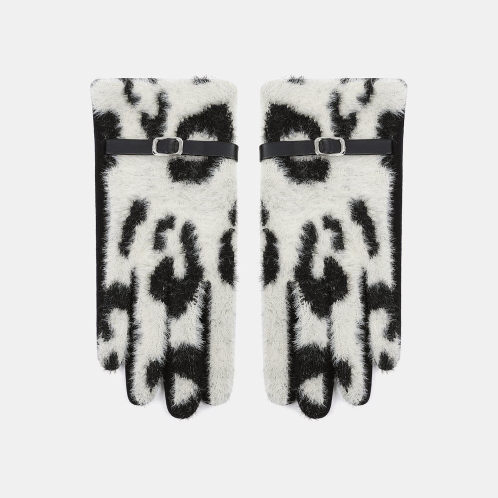 1 paar retro luipaardpatroon polyester dameshandschoenen Afbeelding2