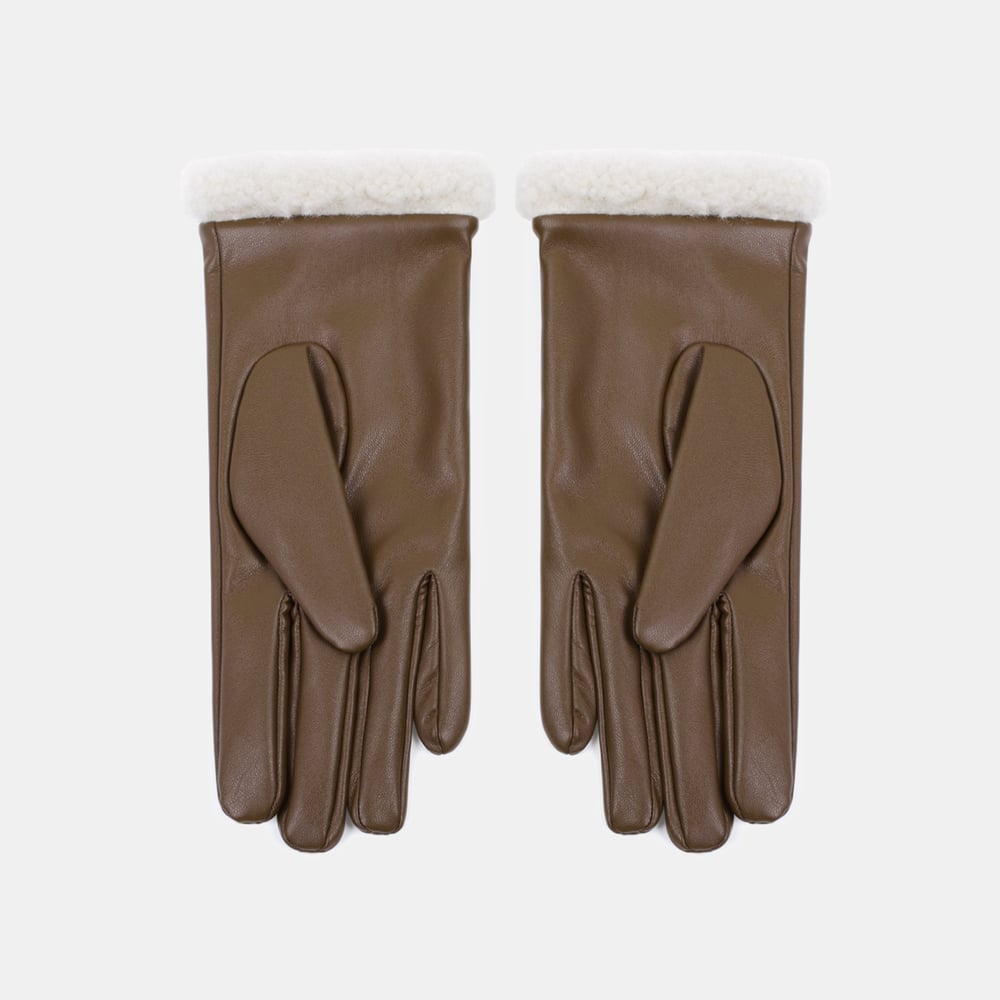 1 Paar einfarbige Damenhandschuhe aus PU-Plüsch h5Bild3