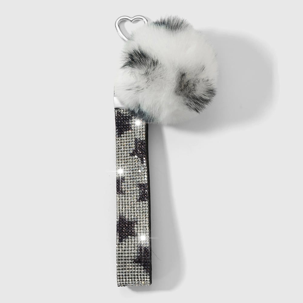 1 Piece Retro Leopard Plush Ball Bag Charm