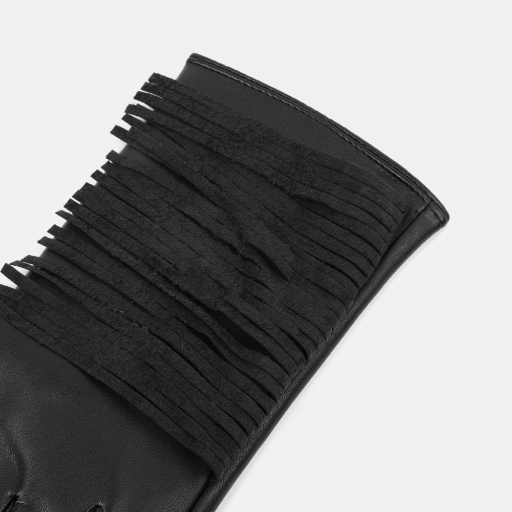 1 Paar Damenhandschuhe aus PU im Punk-Stil mit Quasten h5Bild4