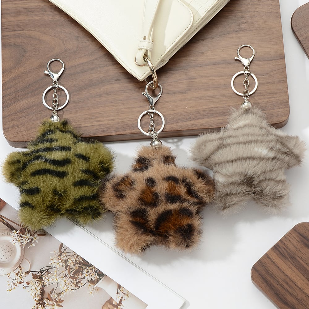 1 Piece Retro Leopard Print Flower Bag Charm Picture4