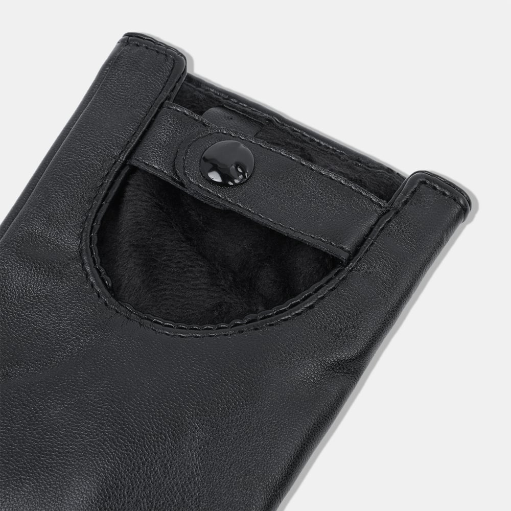 1 paire de gants pour femmes en PU ajourés de couleur unie Image3