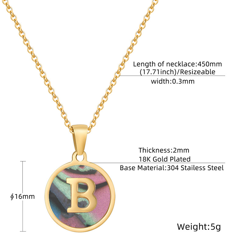 1 Piece Classic Letter Stainless Steel Gold Color Shell Women's Pendant Necklaces h5Picture4