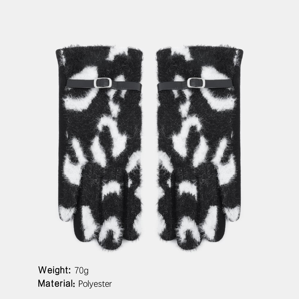1 paar retro luipaardpatroon polyester dameshandschoenen 