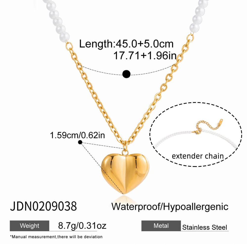 1 Piece Delicate Heart Stainless Steel Gold Color Women's Pendant Necklaces Picture2