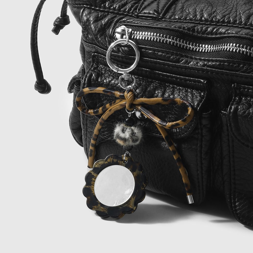 1 Piece Retro Bow Knot Leopard Print Leather Bag Charm Picture4