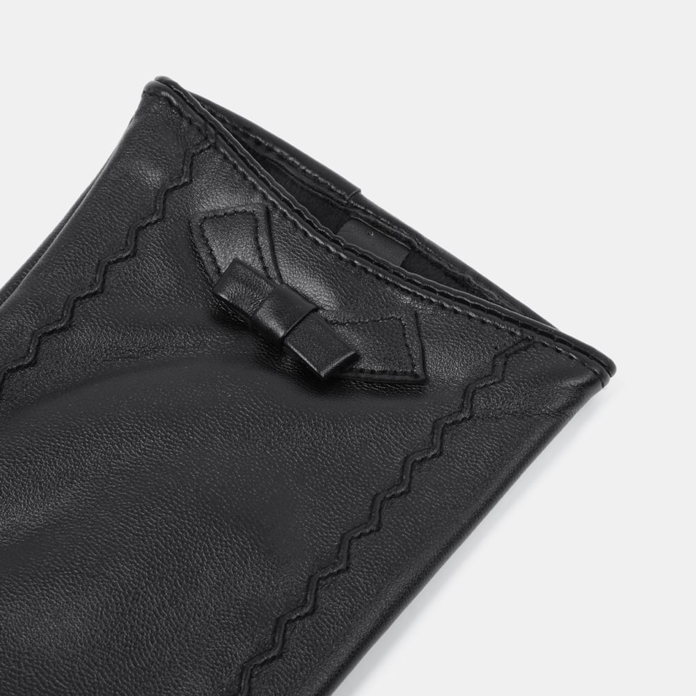 1 Paar einfarbige PU-Damenhandschuhe mit Schleife h5Bild3