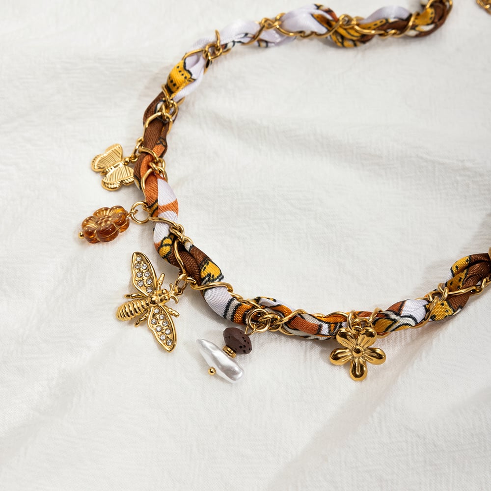 1 Piece Chic Bee Stainless Steel Gold Color Women's Pendant Necklaces h5Picture6