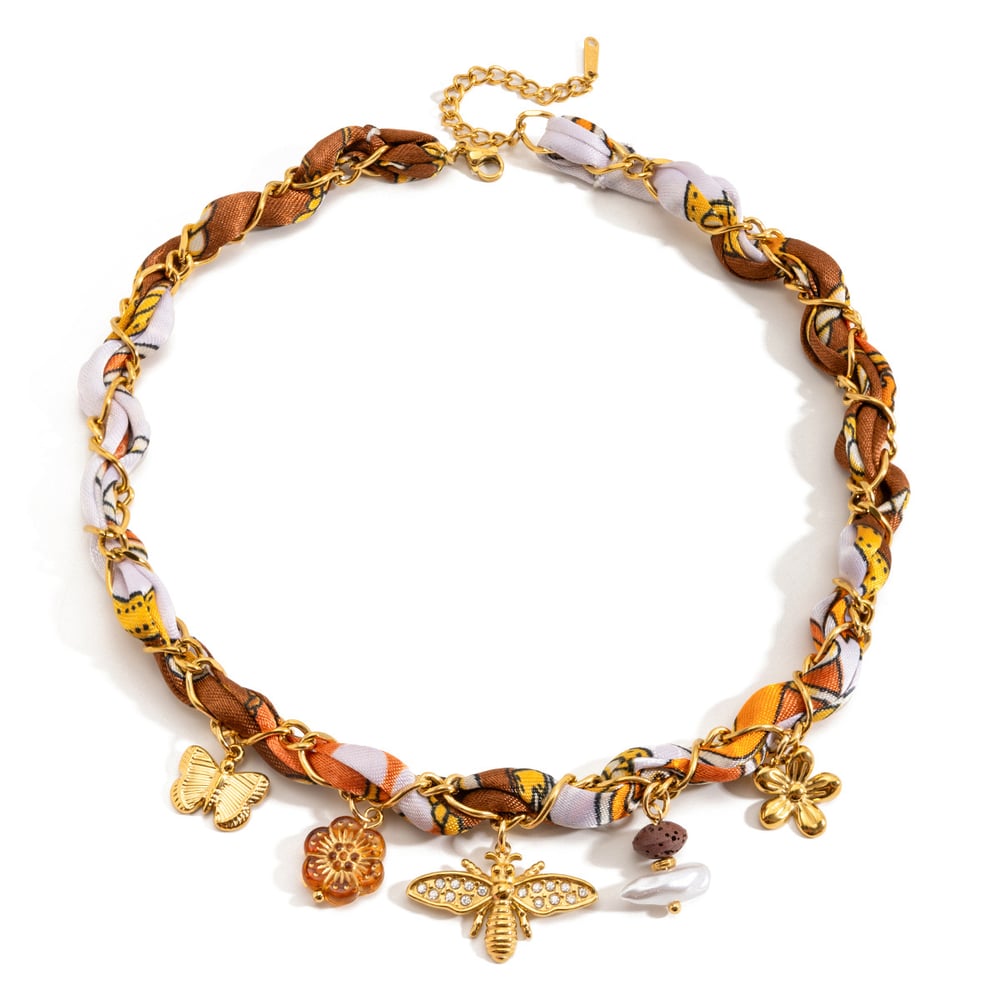 1 Piece Chic Bee Stainless Steel Gold Color Women's Pendant Necklaces