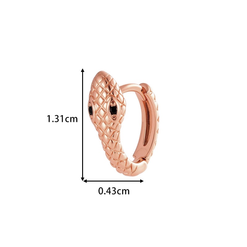 1 Piece Stylish Snake Copper Zircon Women's Hoop Earrings h5Picture2