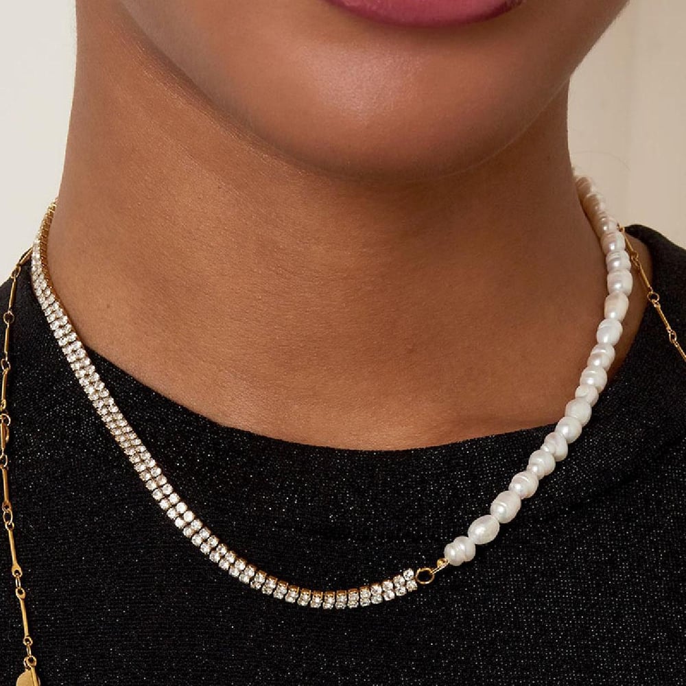 Necklace one side pearls Picture4