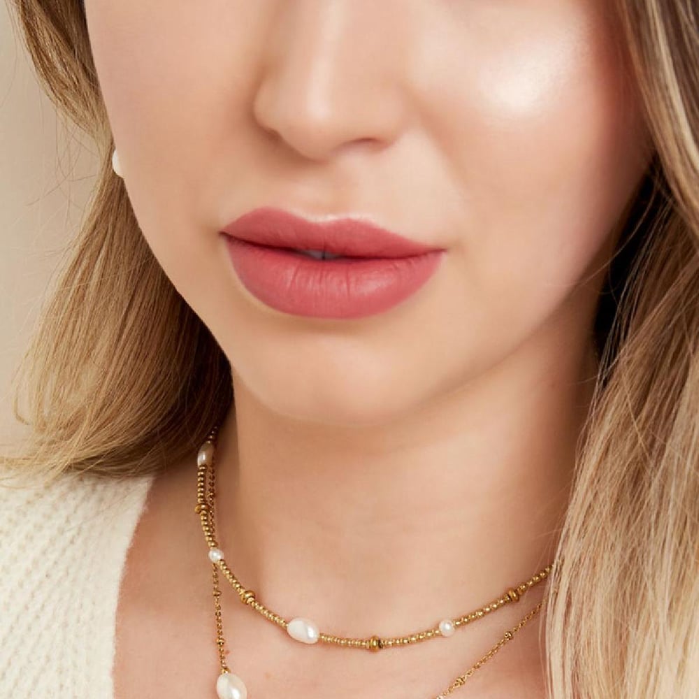 Necklace six pearls in a row Picture3