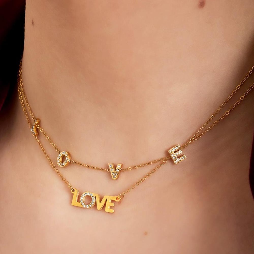 Stainless steel necklace love Picture4