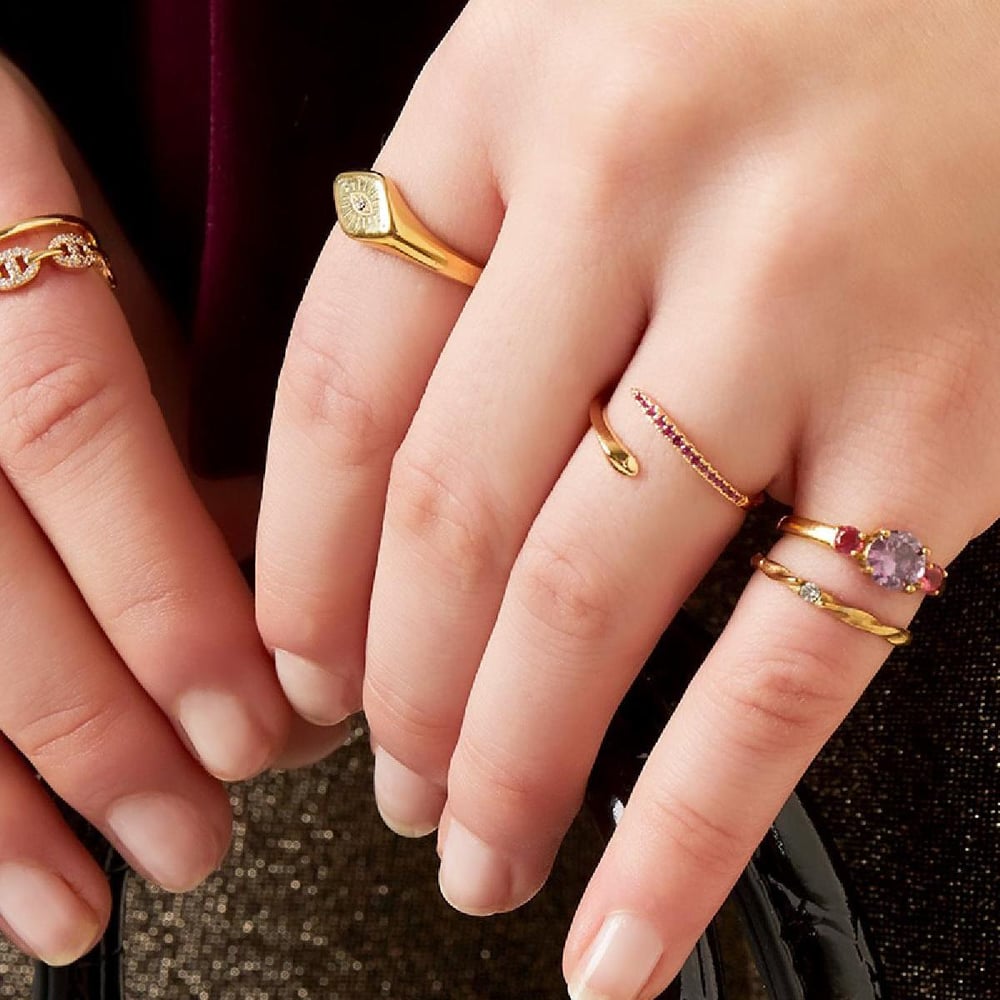 Adjustable snake ring with zircon stones Picture4