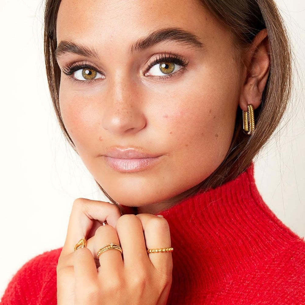 Stainless steel ring row of circles Picture3