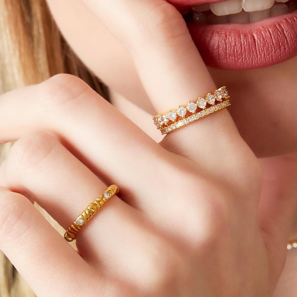 Ring with zircon stone and zebra stripes Picture3