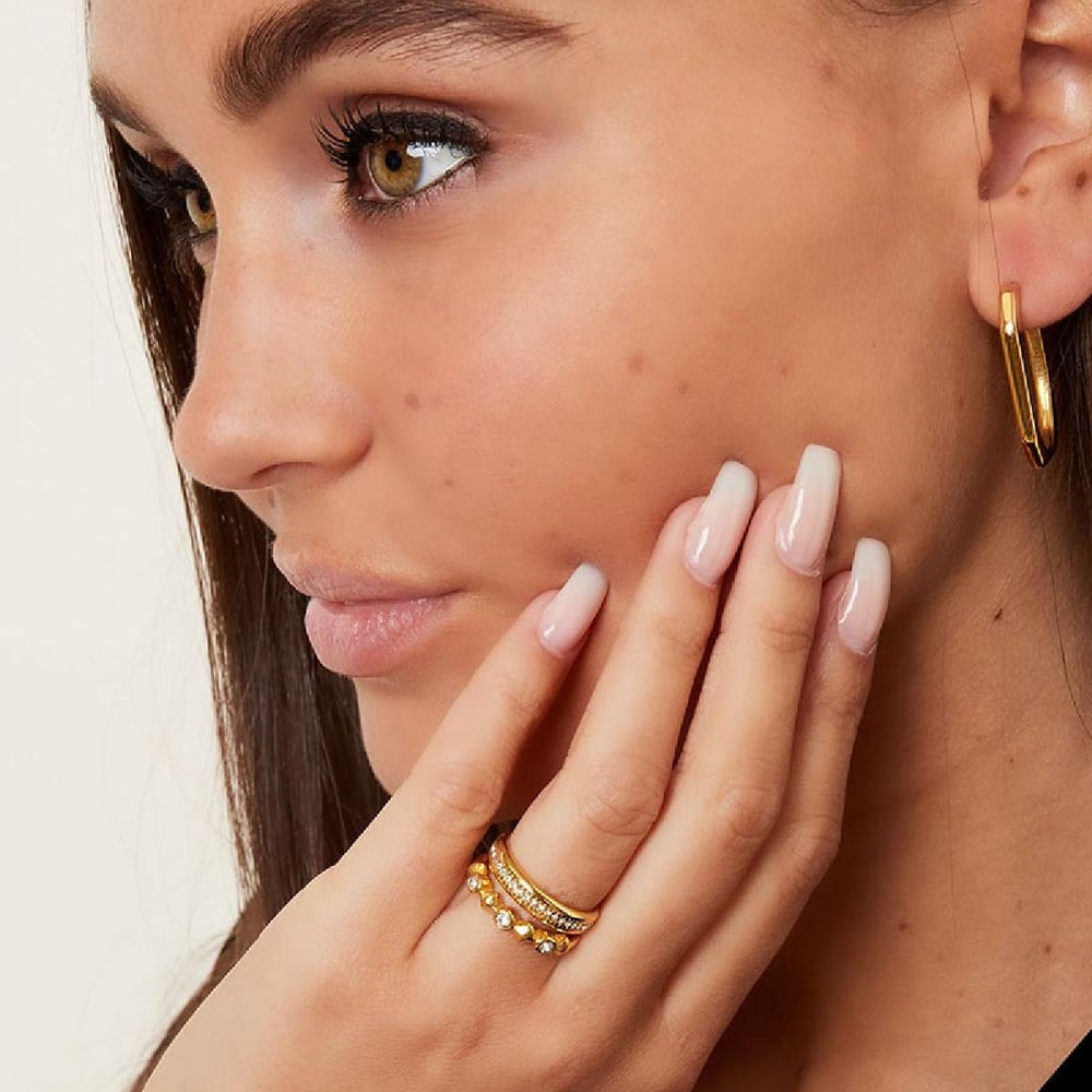 Stainless steel ring with small zircon stones Picture3