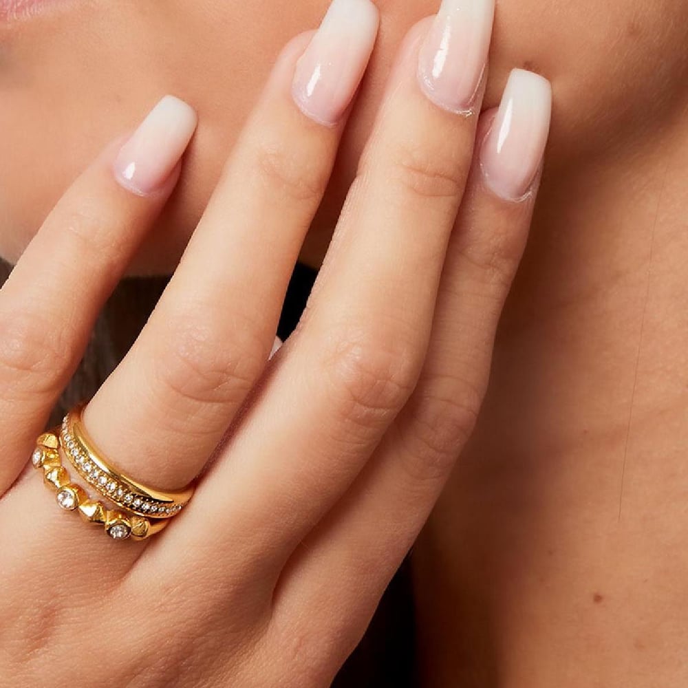 Stainless steel ring with small zircon stones Picture4