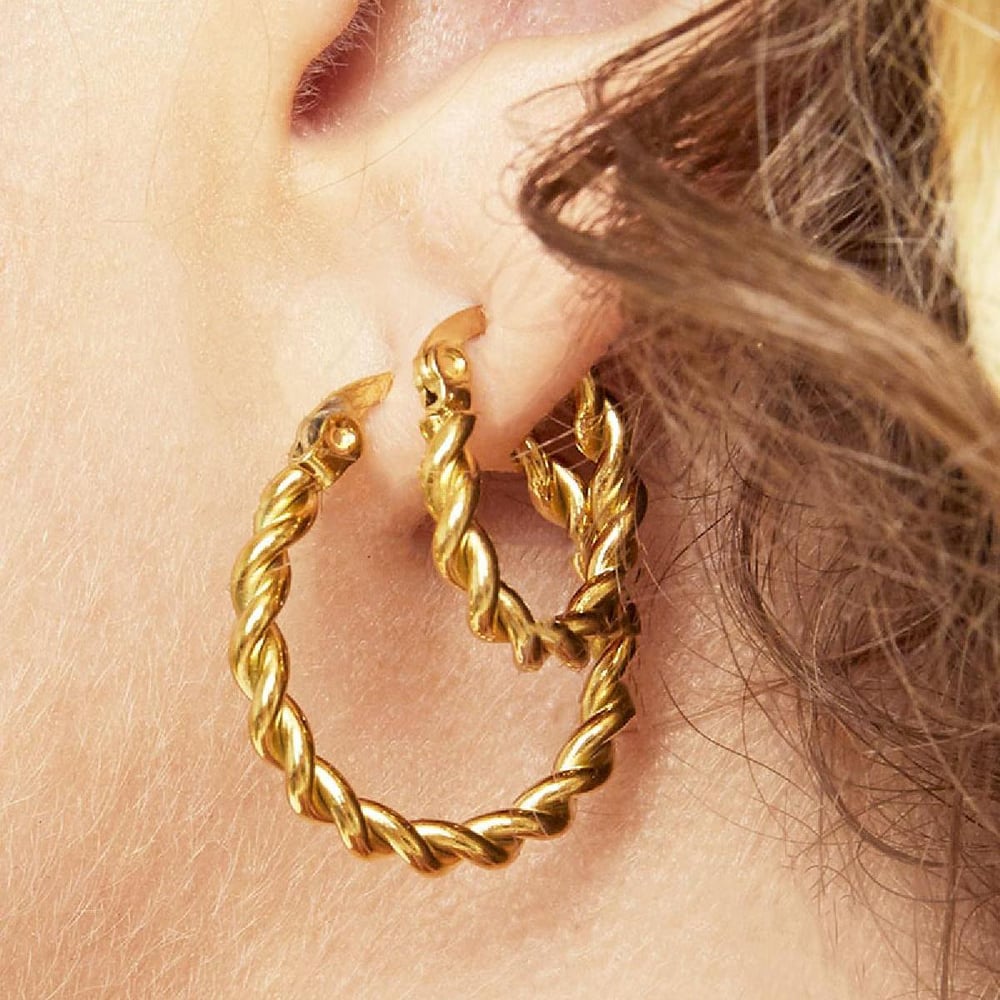 Earrings Hoops Twine 22 mm Picture3