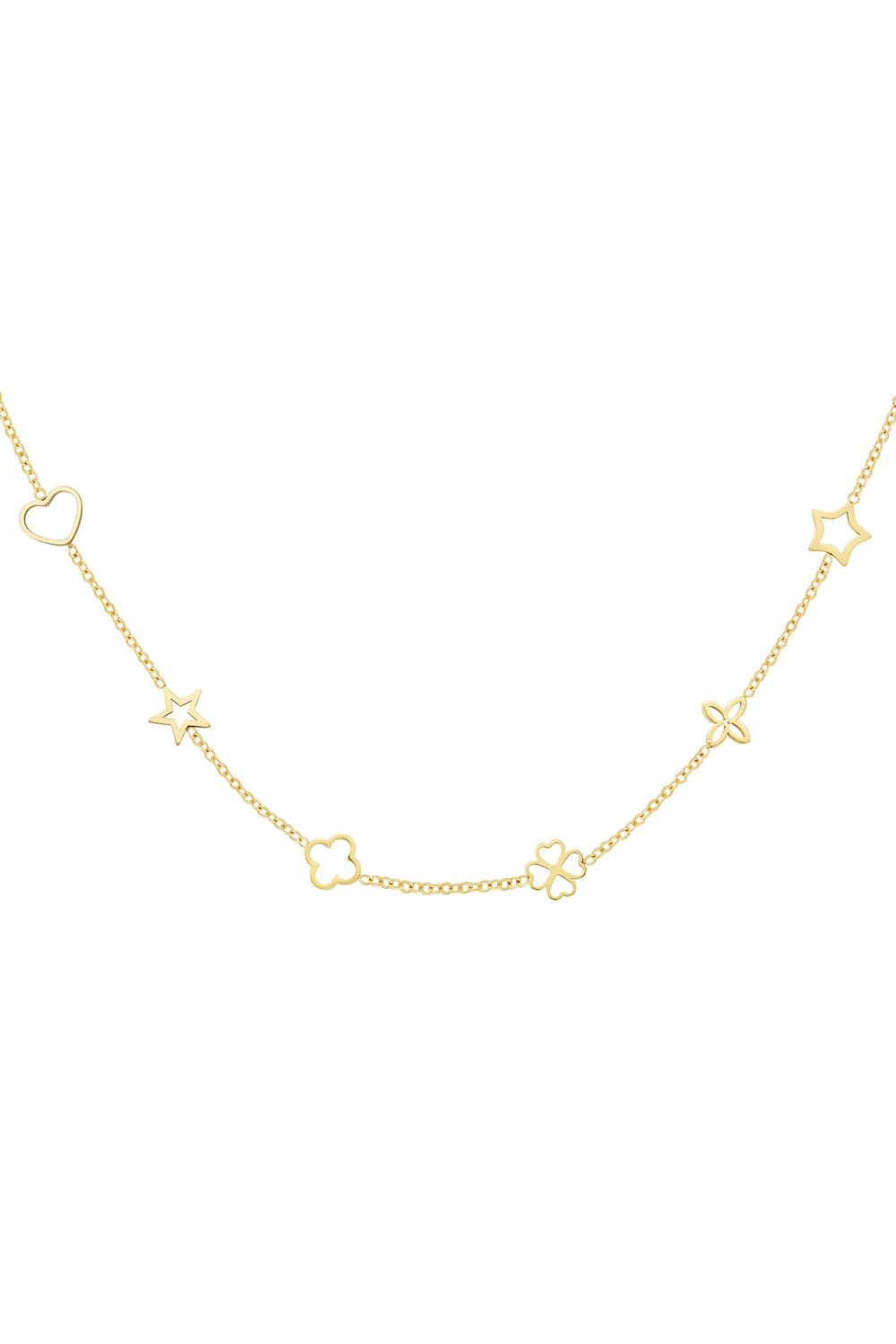Necklace with figures Silver Color Stainless Steel