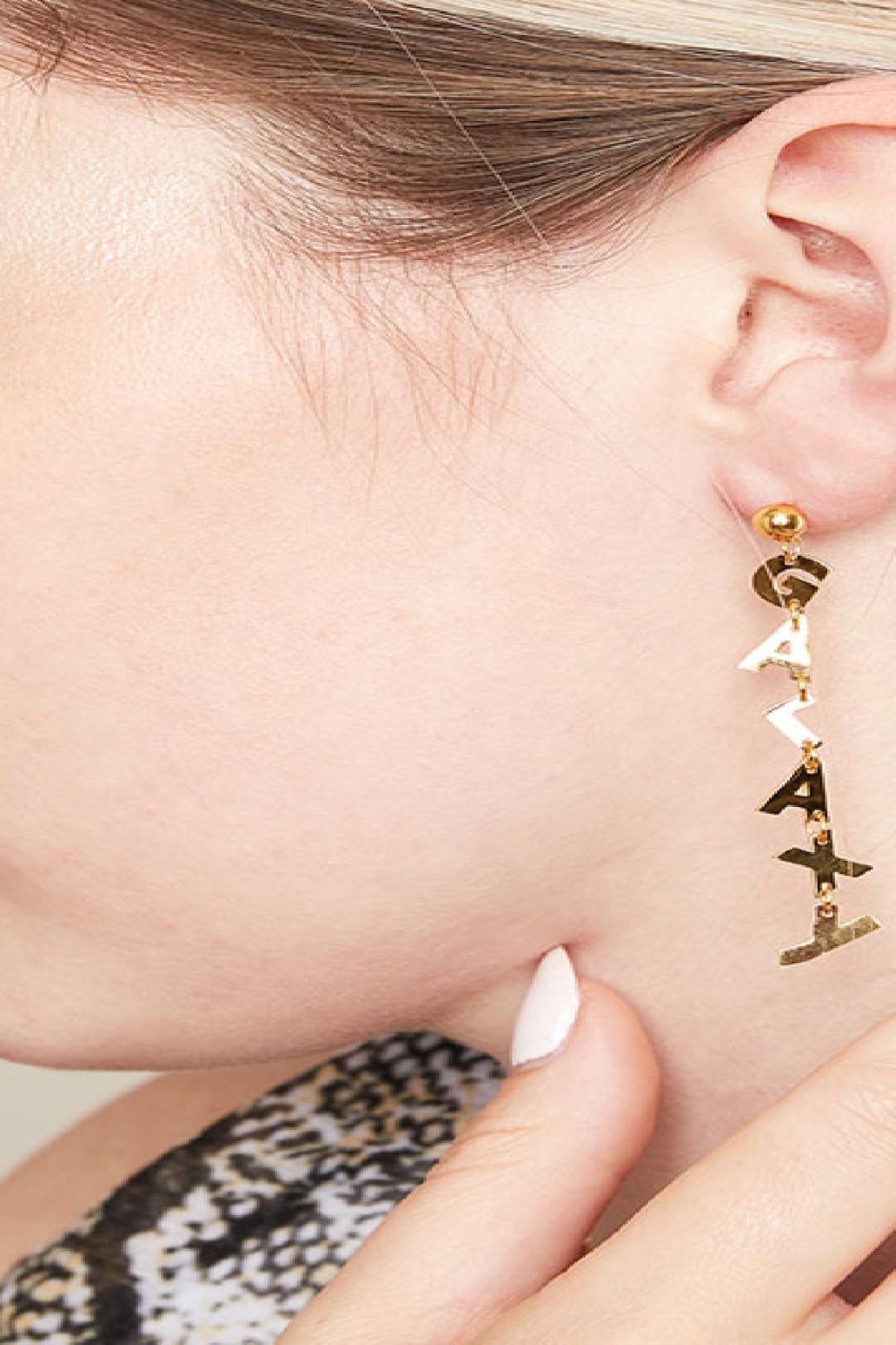 Earrings Galaxy Star Silver Color Stainless Steel Picture2