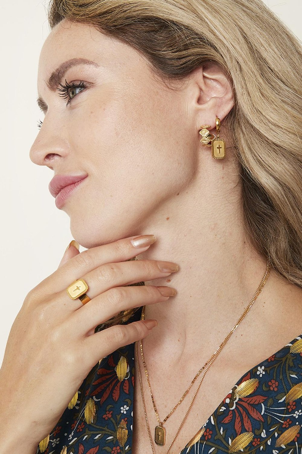 Ohrringe Cross Silber Edelstahl h5Bild3