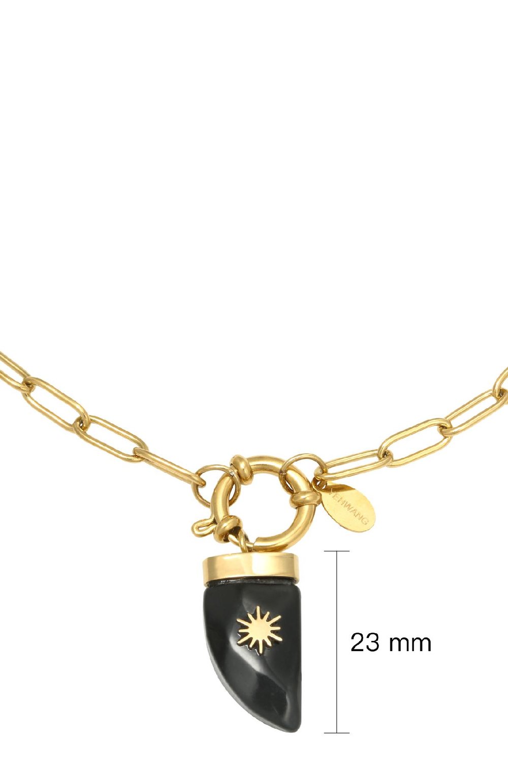 Halskette Horn Goldfarbe Edelstahl h5Bild2