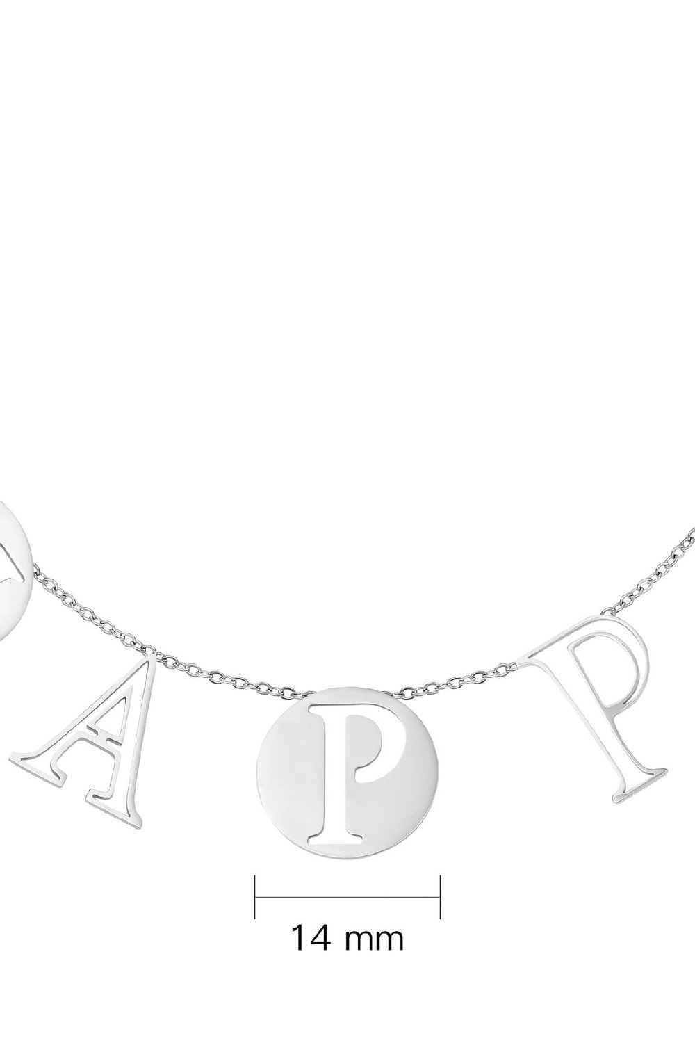 Collier Letters Happy Argenté Acier inoxydable Image2